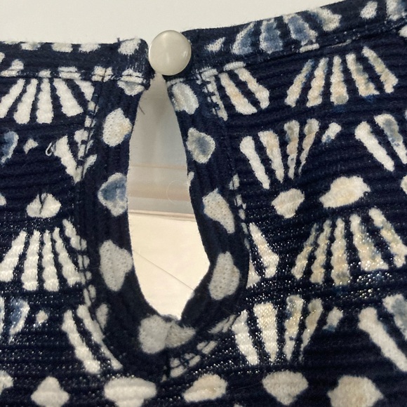 NWT Sz L Crown & Ivy Navy and White Dress w/Colorful Embellishment At Neckline - Picture 5 of 7